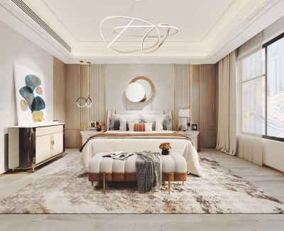 现代卧室3D模型下载